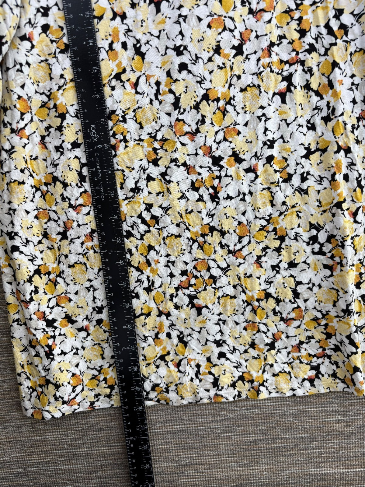 J. Jill Wearever Collection Women’s Stretch Top Size M White Yellow Black Rayon