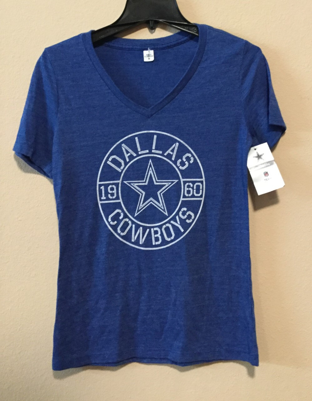 NEW NFL Dallas Cowboys Retro Star 1960 Logo Womens Blue T-Shirt Sz Medium N6321