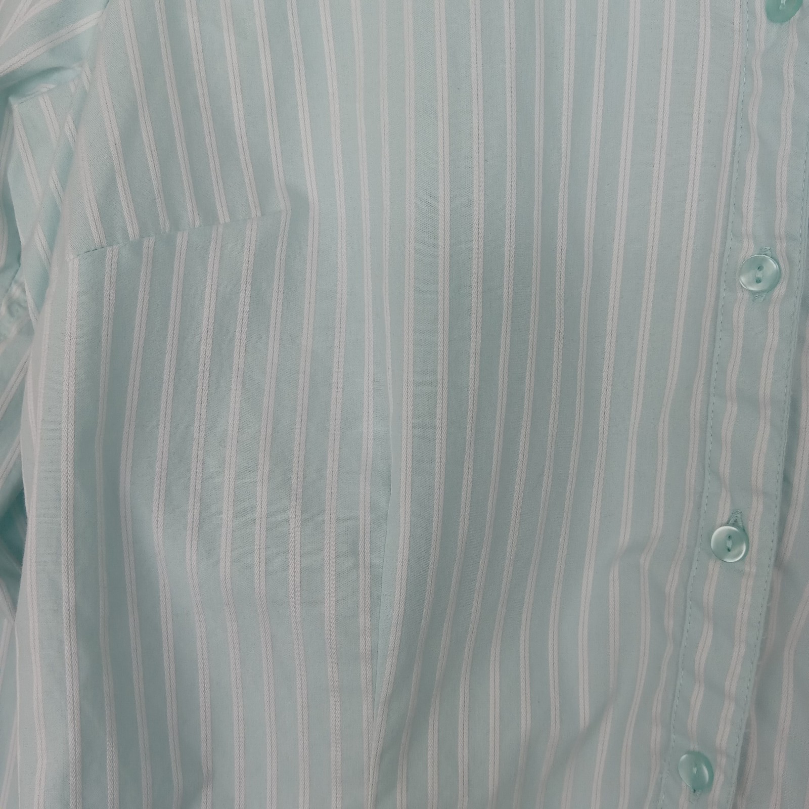 Lilac Bloom Women’s Blouse M Mint Striped Office Basic Button Up Long Sleeve