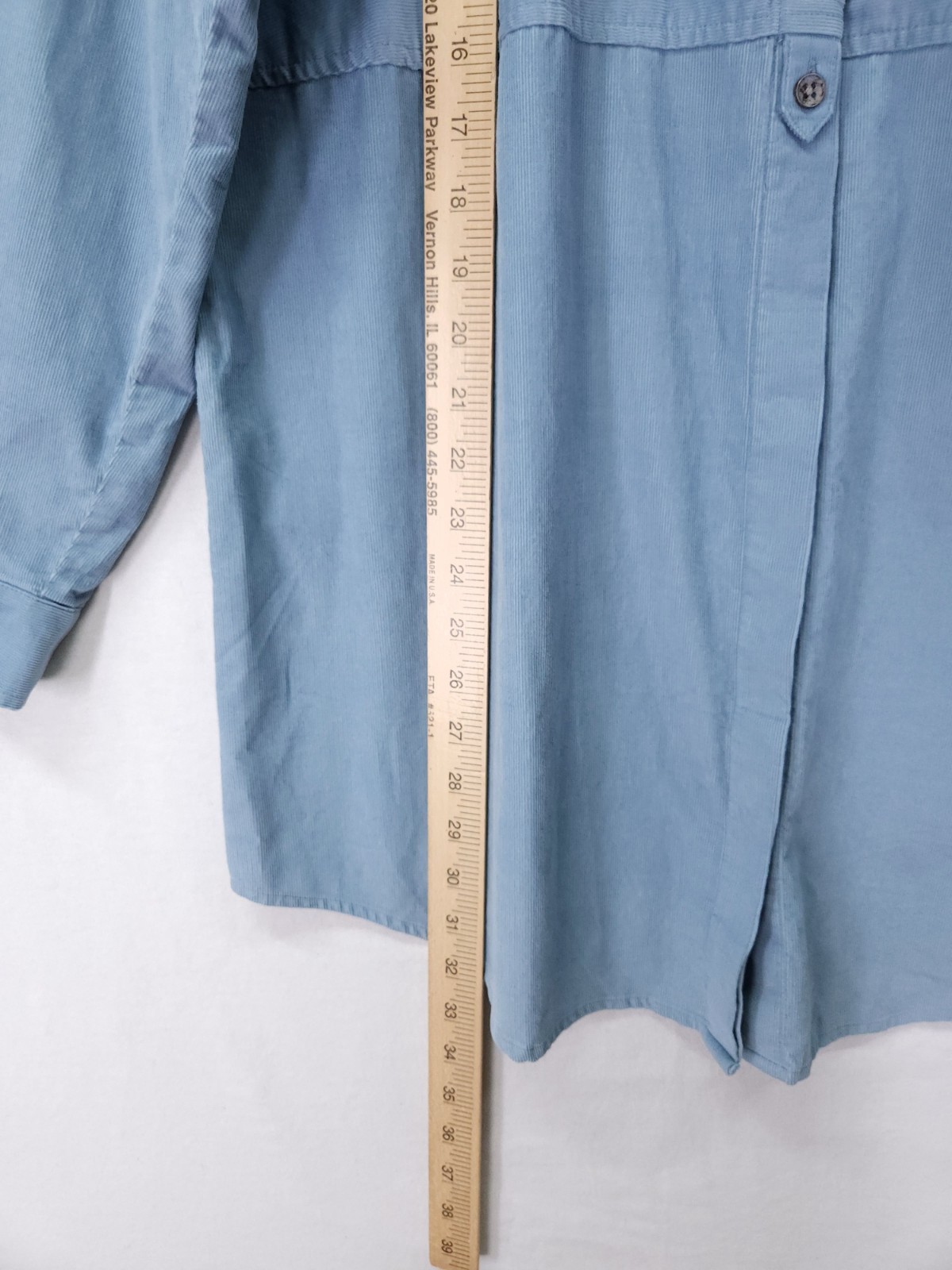 J. Jill Corduroy Pullover Tunic Shirt Womens XL Dusty Blue Long Sleeve Lagen