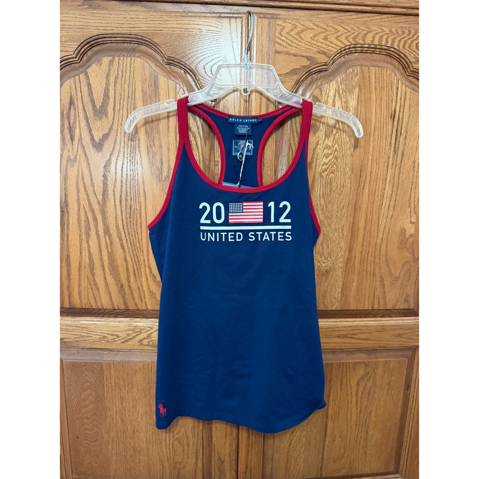 Ralph Lauren 2012 Olympics Tank Top Womens L Cotton Team USA Navy NWT Deadstock