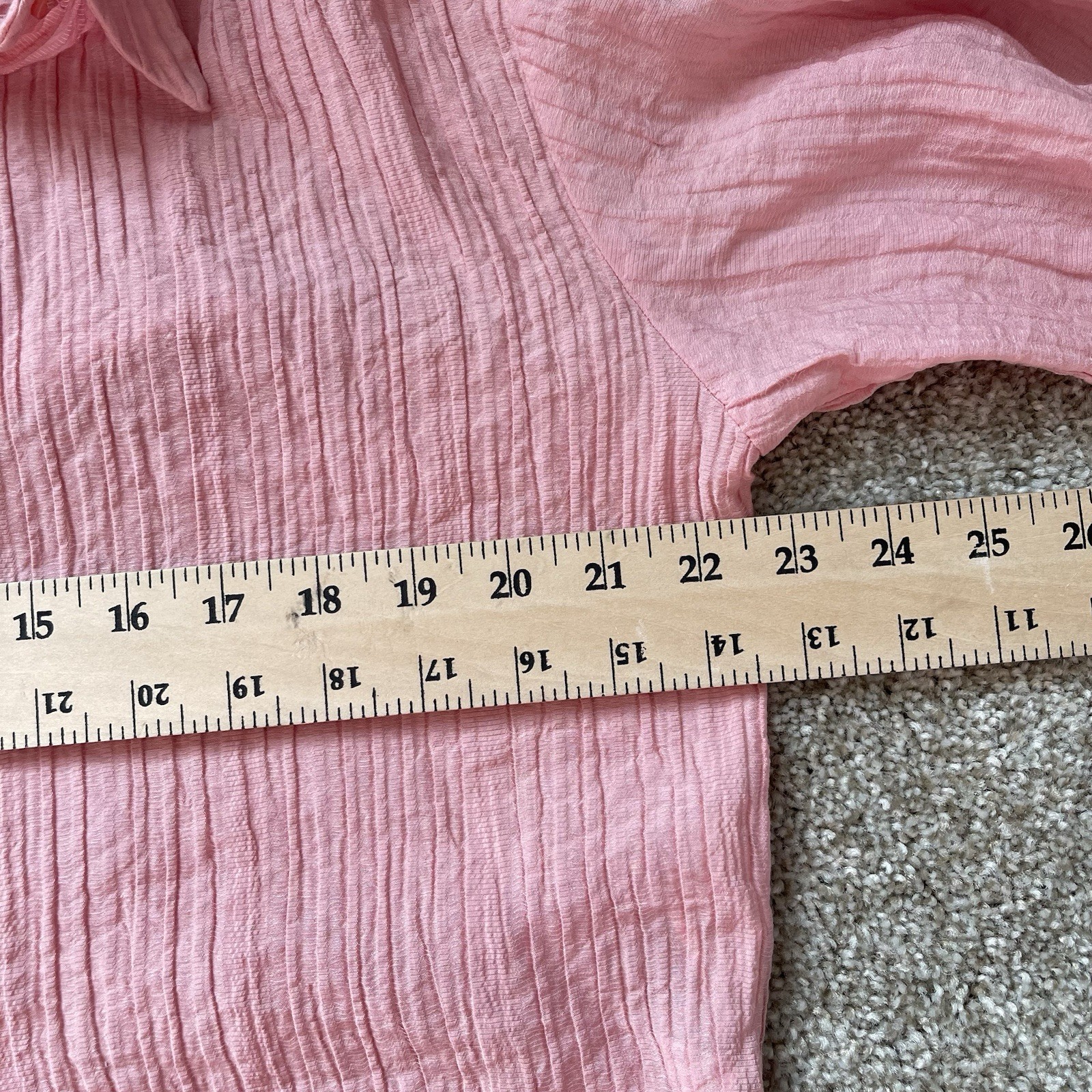 Zara Crinkle Oversized Button Down Tunic Shirt Twisted Cut Out Pink M Preppy