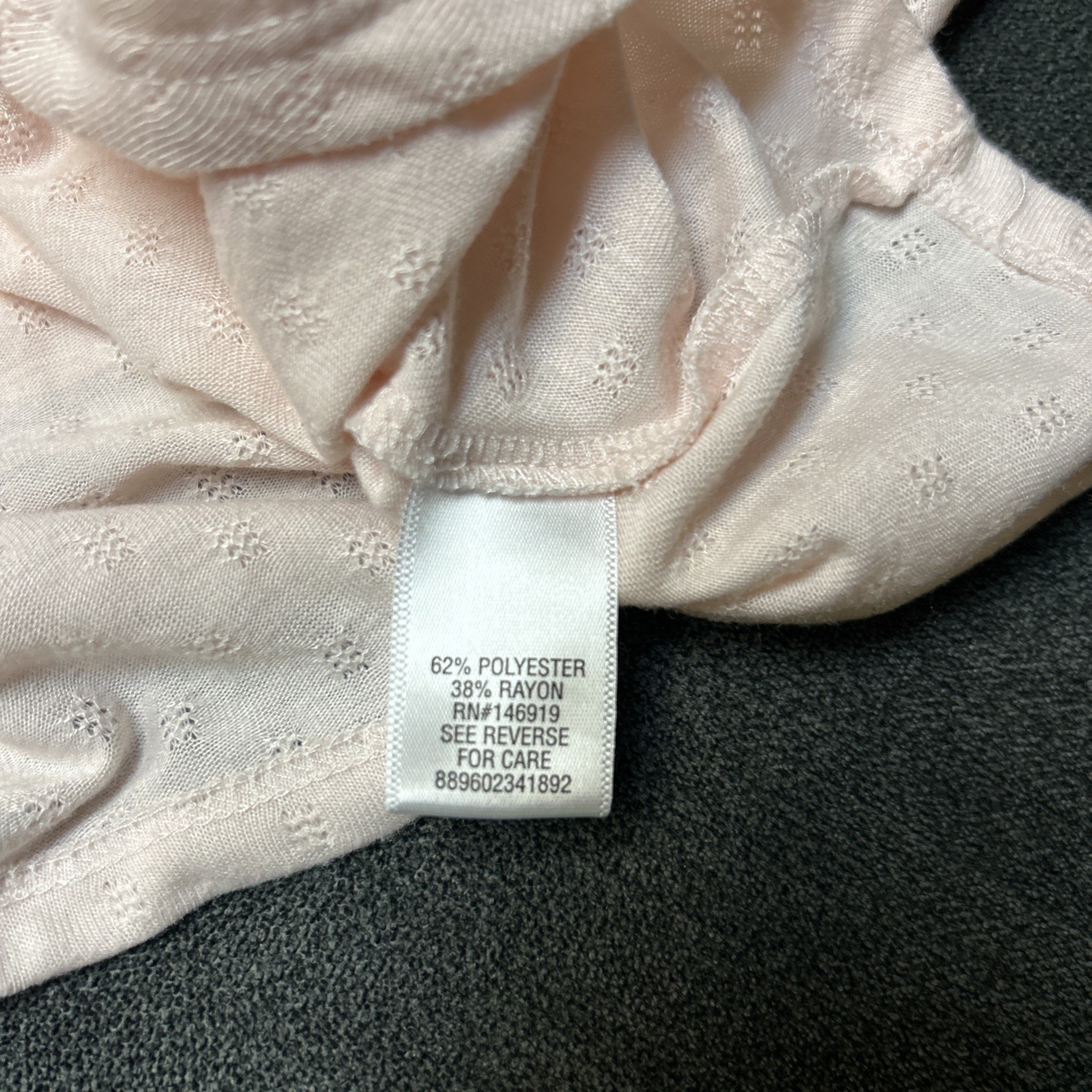 Candie’s Pink Textured Short Sleeve Top/Blouse. Woman’s Size Small.