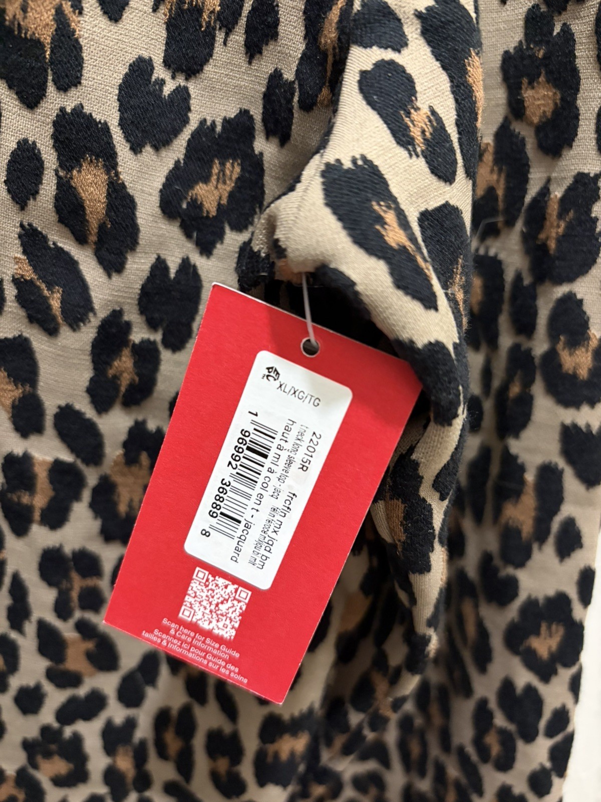 SPANX Leopard cheetah Ponte Turtleneck Size XL long sleeve Jacquard Top NWT
