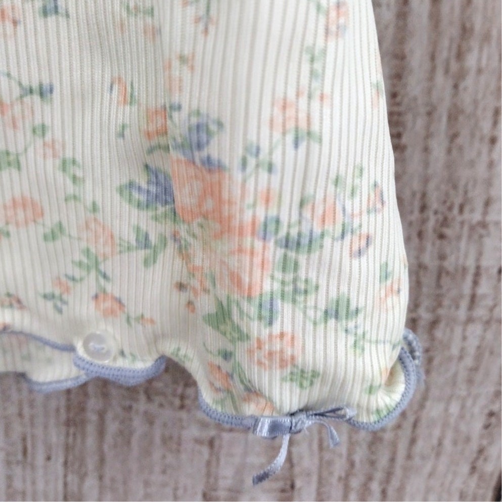 Odille x Anthropologie NEW Vintage Y2K Floral Sweetheart Baby Tee Large COQUETTE