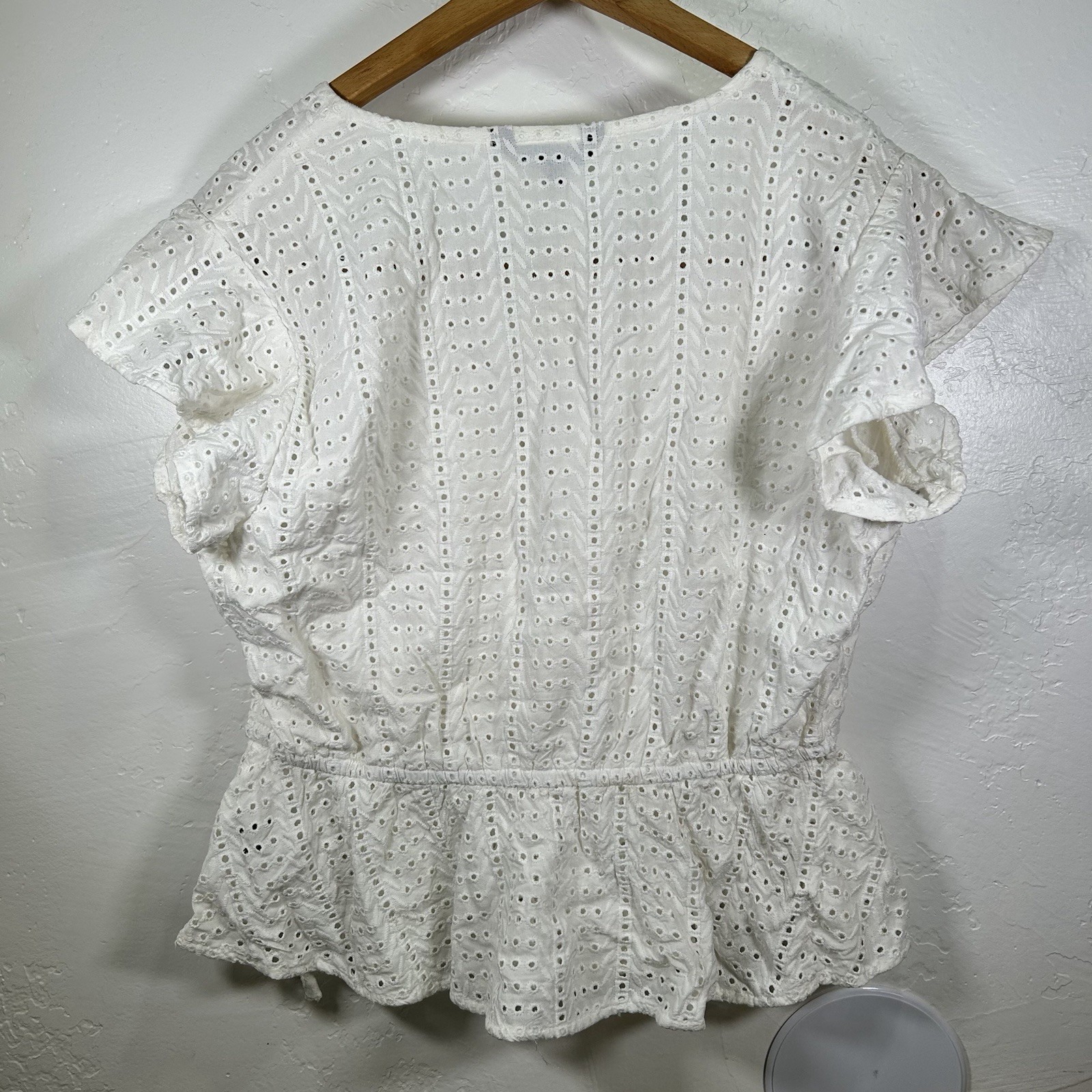 Style Envy Medium White Eyelet Wrap Boho Beach Cottagecore Feminine Peasant