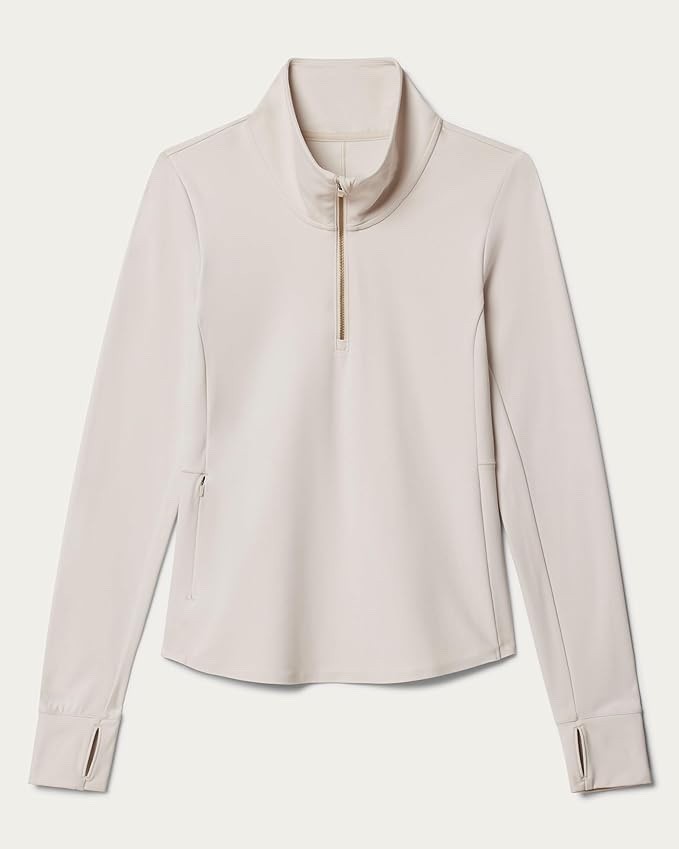 Rhone Course To Court Women’s 1/4 Zip Pullover Top, SAND – NEW NWT