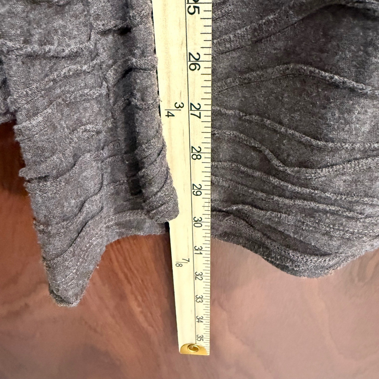 Apropos Tunic Top Cowl Neck Textured Pockets Long Sleeve Gray Size S