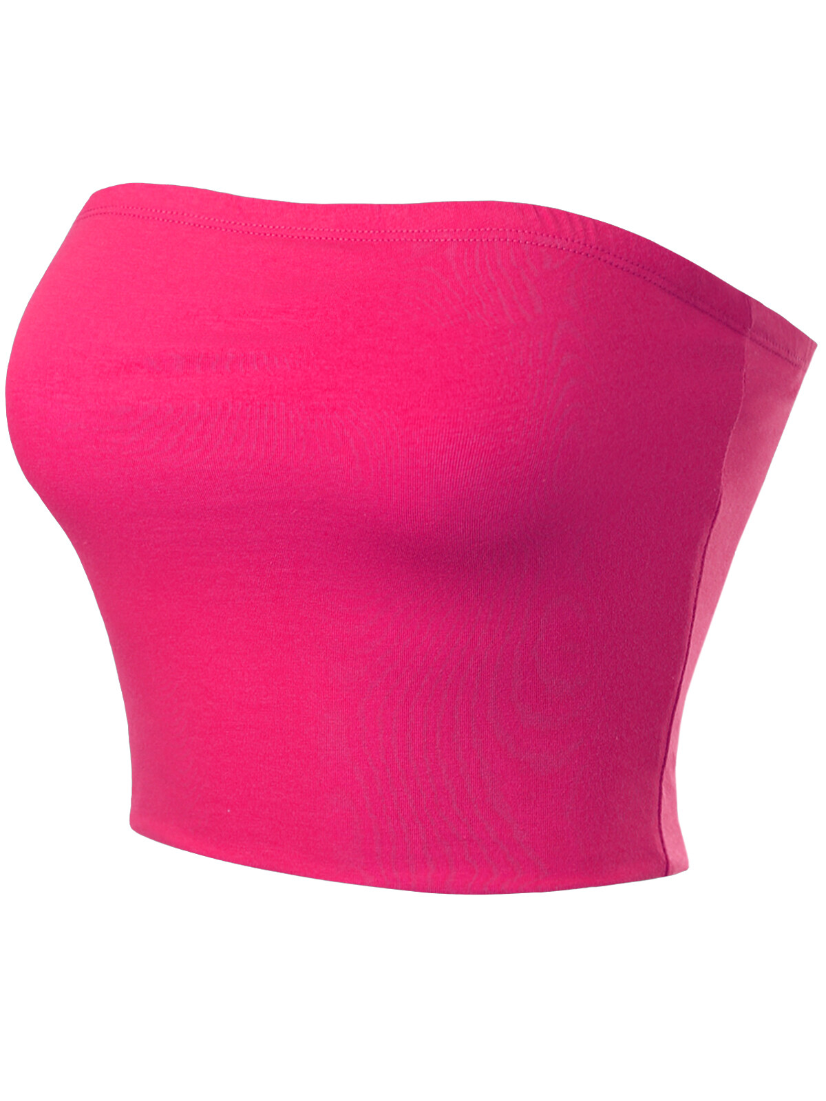 MixMatchy Casual Solid Double Layered Strapless Basic Tube Top