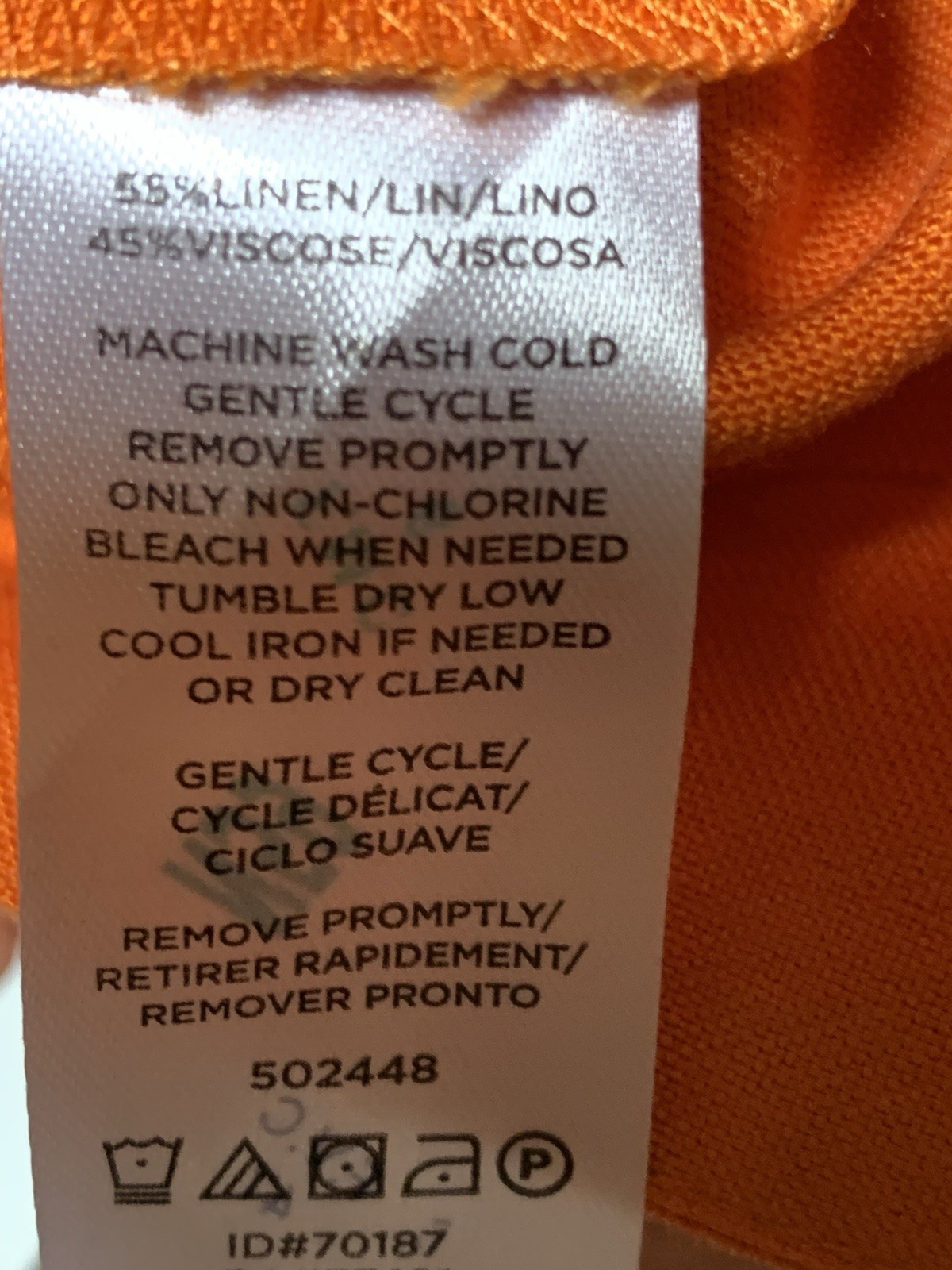 NWT Ann Taylor Factory Petite Linen Blouse XXSP Pumpkin Orange Flowy Cowl Neck