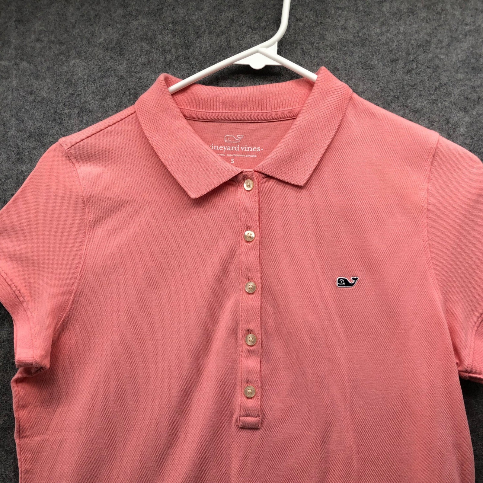 Vineyard Vines Classic Pique Polo Shirt Womens S Pink Short Sleeve Tenniscore