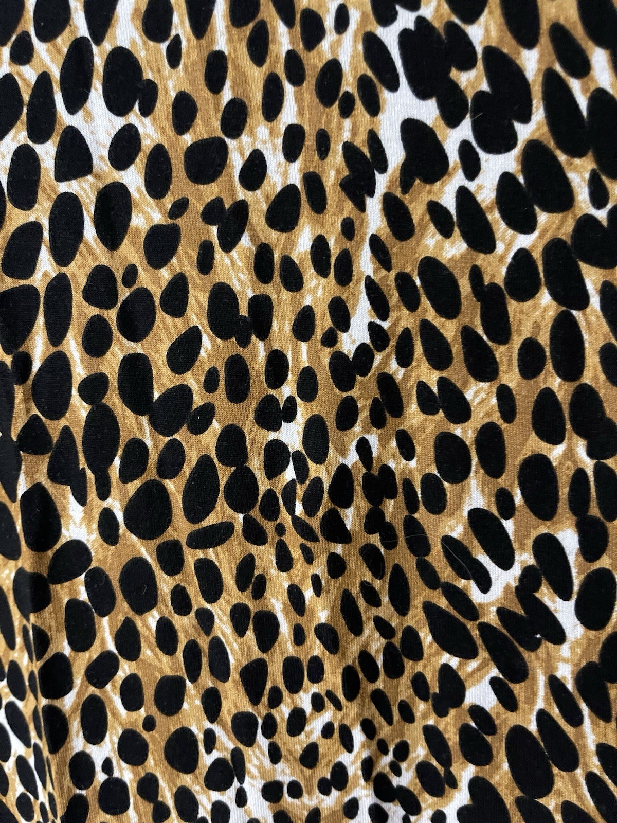 Joyous & Free Top Women S Embellished Tunic V Neck Animal Print Contrast Trim