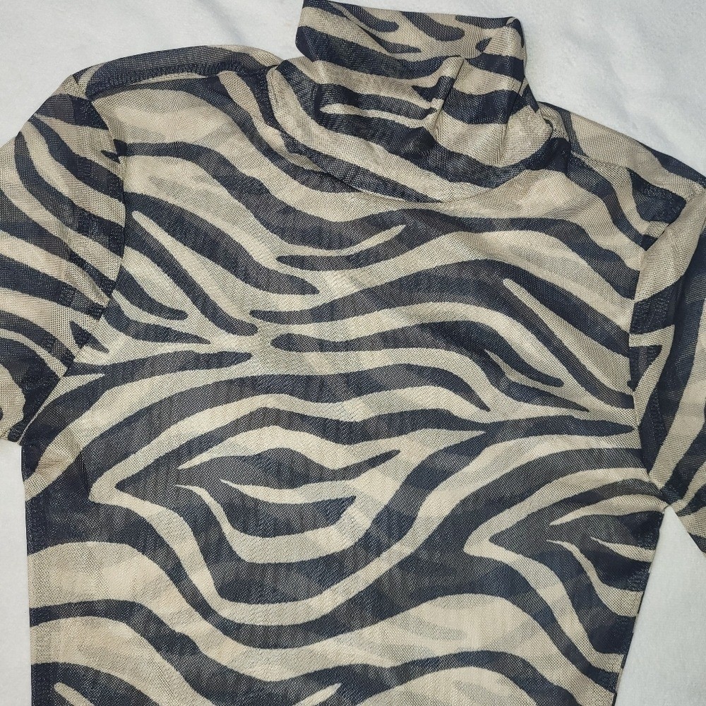 Superdown Kerrie Mesh Top Women’s Size XS Zebra