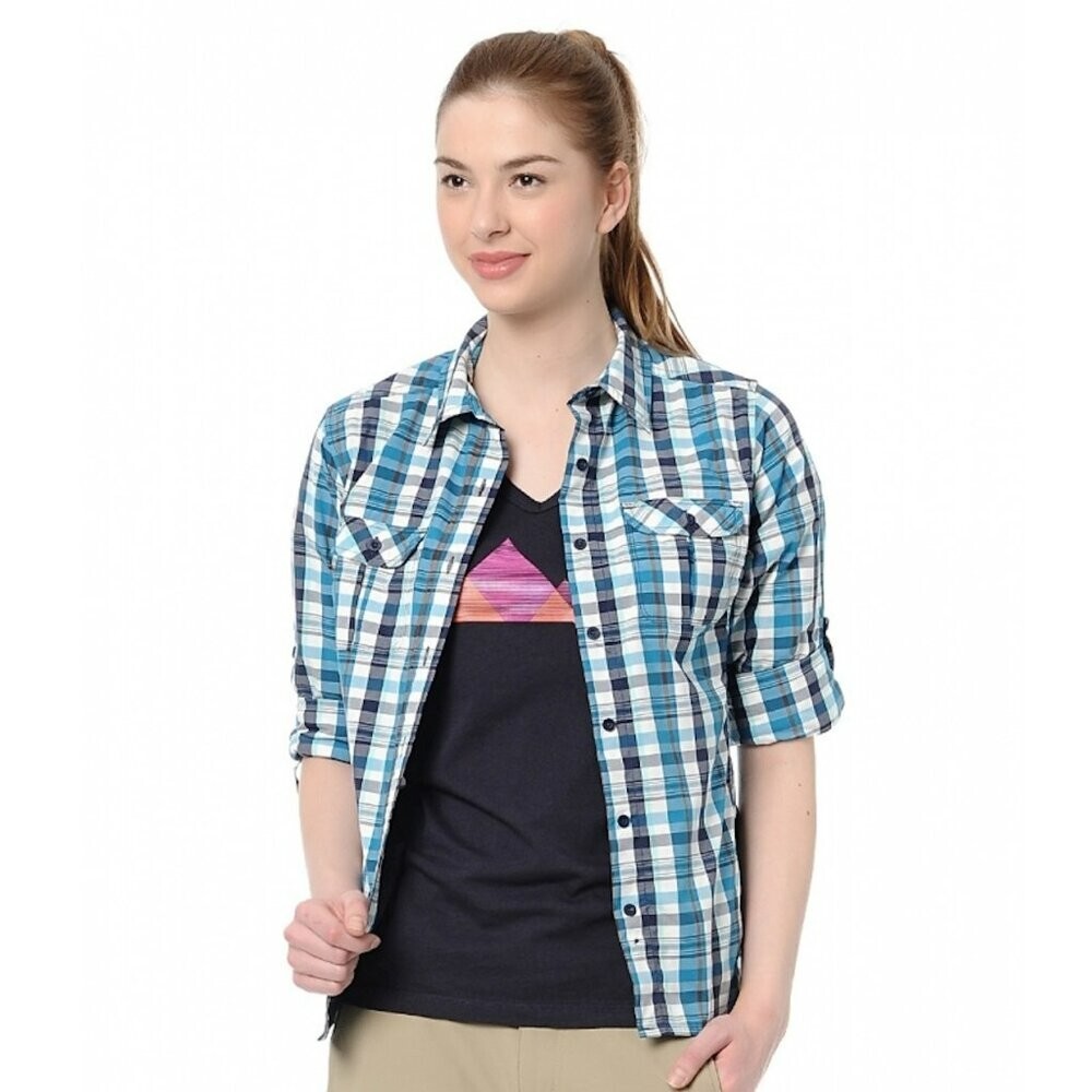 The North Face Boulder Kassie Blouse Deep Water Blue Shirt Size M