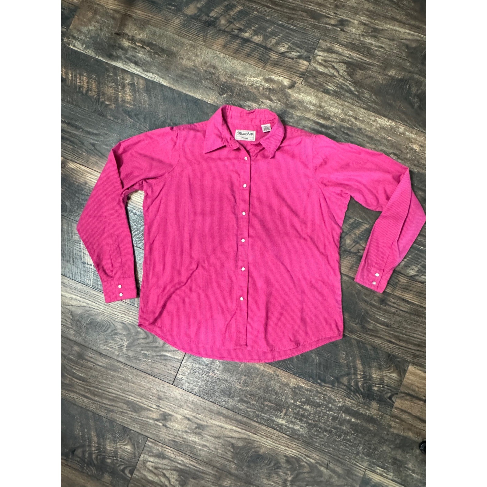 Wrancher by Wrangler Pink Gingham Western Snap Shirt Womens XL Long Sleeve
