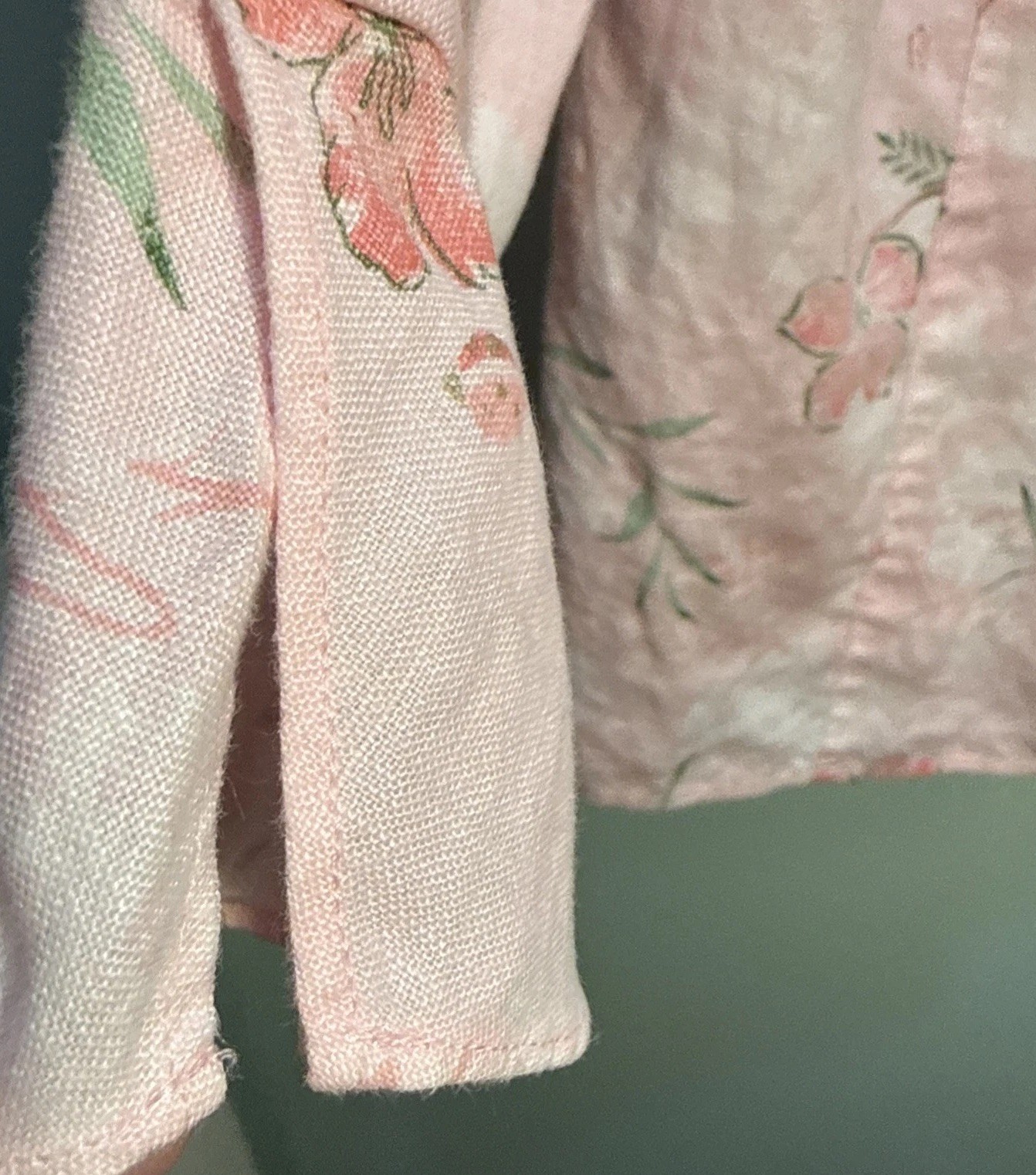 JM Collection Floral Cottagecore Linen Shirt 8 Tropical Cruise Button Blouse