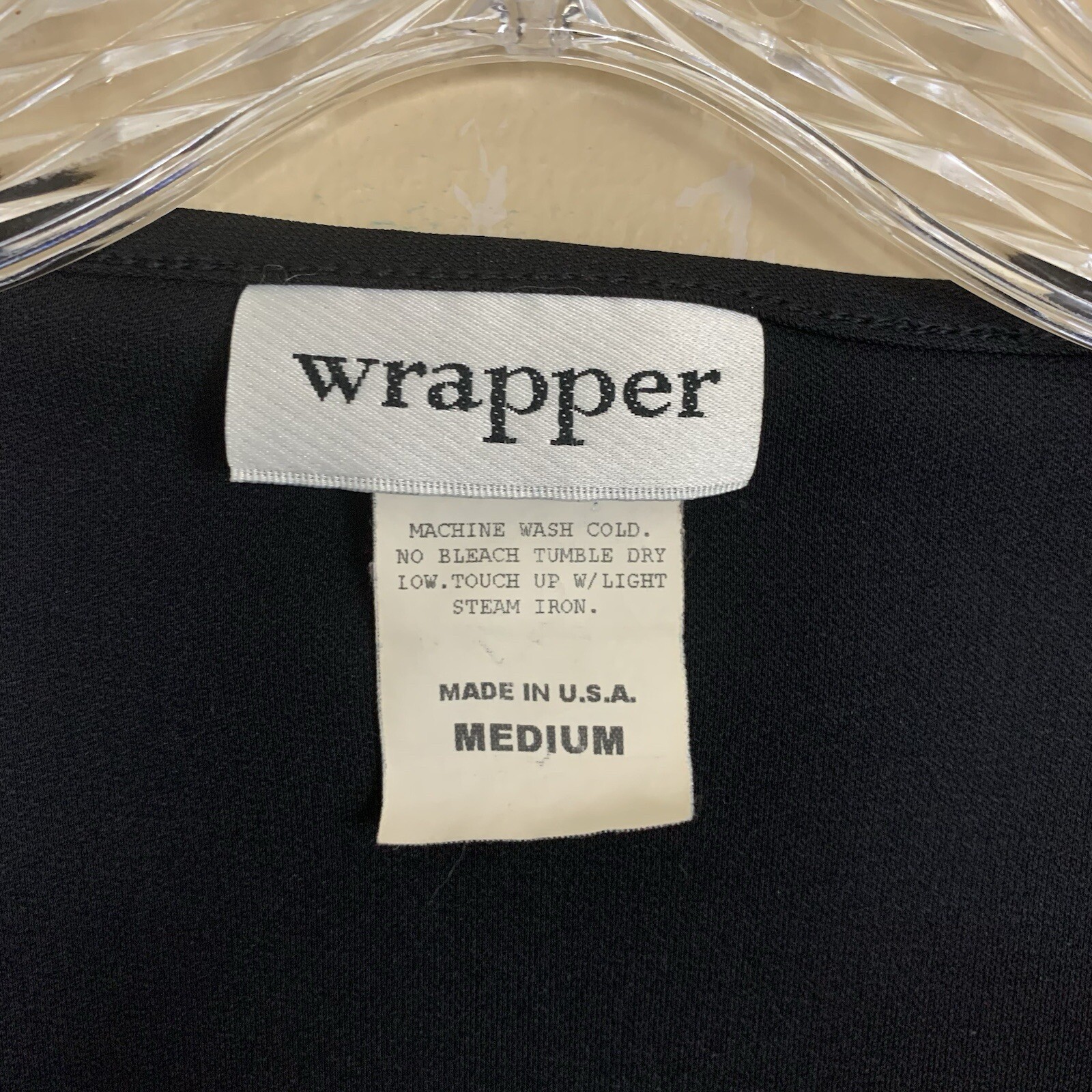 Wrapper Vintage Y2K Womens Medium Black Faux Cardigan Stretch Minimalist Top 90s