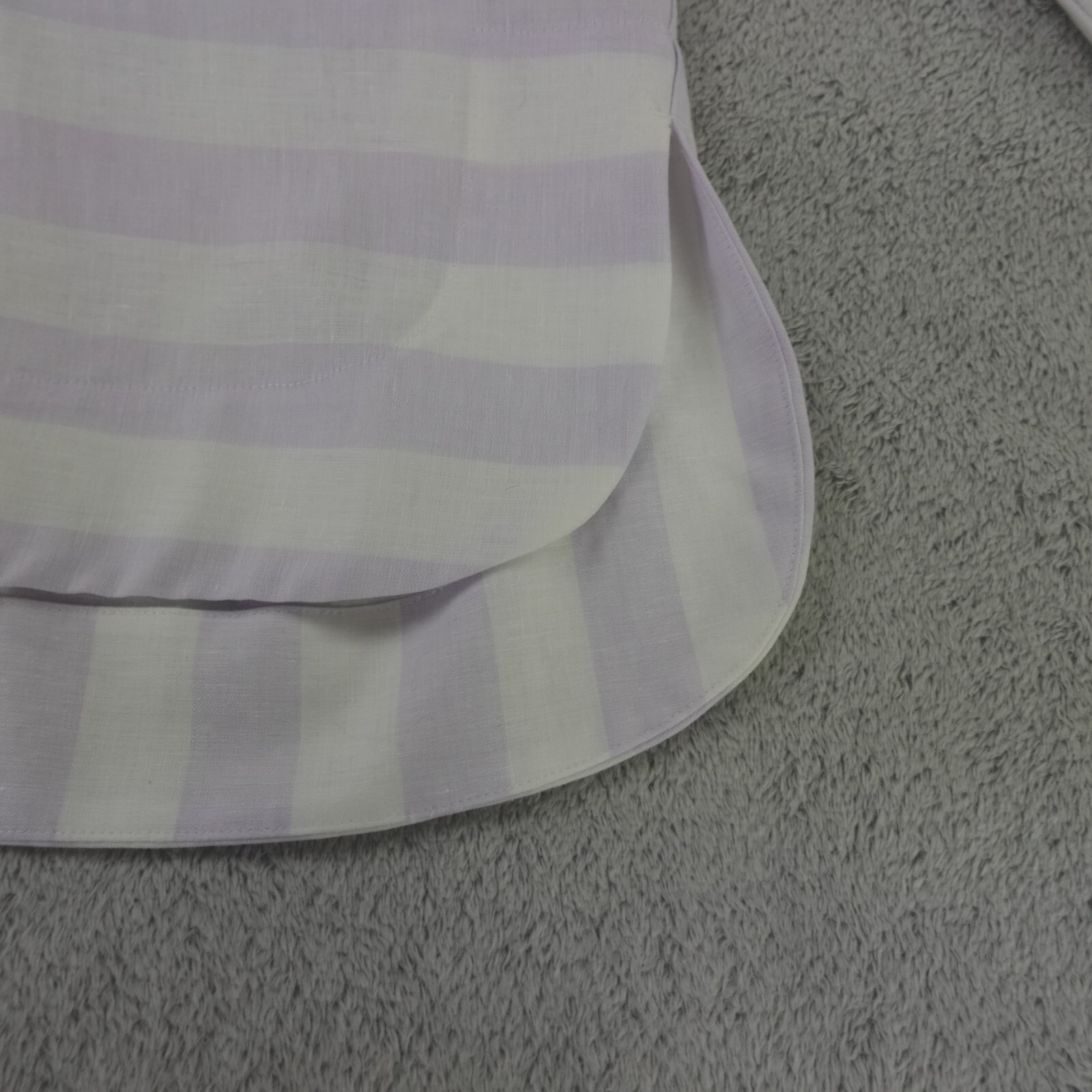 Hinson Wu Linen Tunic Top Womens XS Purple White Striped Charlotte Popover New