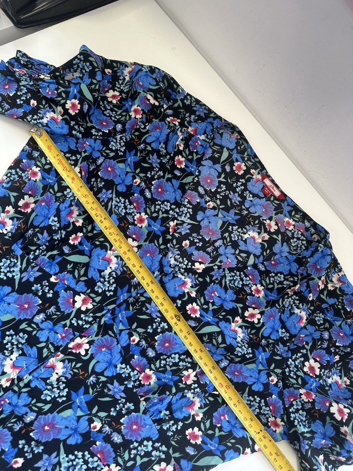 Joe Browns Floral Black Blue Button Up Blouse Size 12