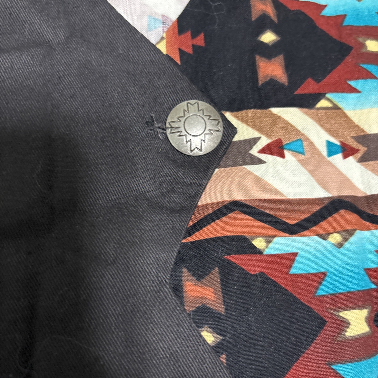 Vintage Banjo Dallas Texas Women’s Cropped Western Aztec Shirt Jacket Size Large