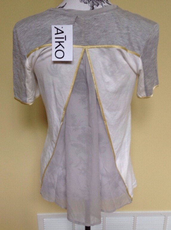 Aiko Optic Grey Mist Short Sleeve Shirt Size Small