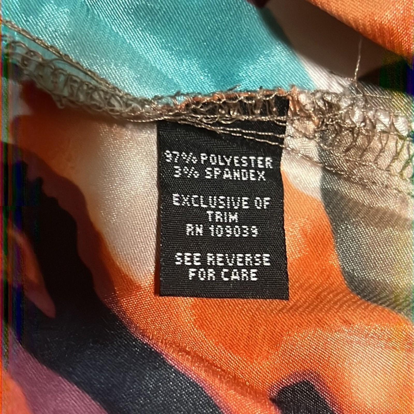 SF Simply French Size M Satin Multicolor Print Blouse Blouson Woman Y2K