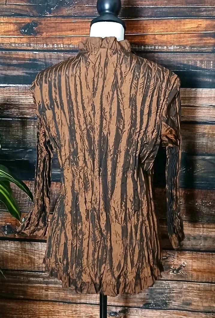 Agora Blouse Size Large Shimmer Ruffle Rhinestone Steampunk Shirt Vintage