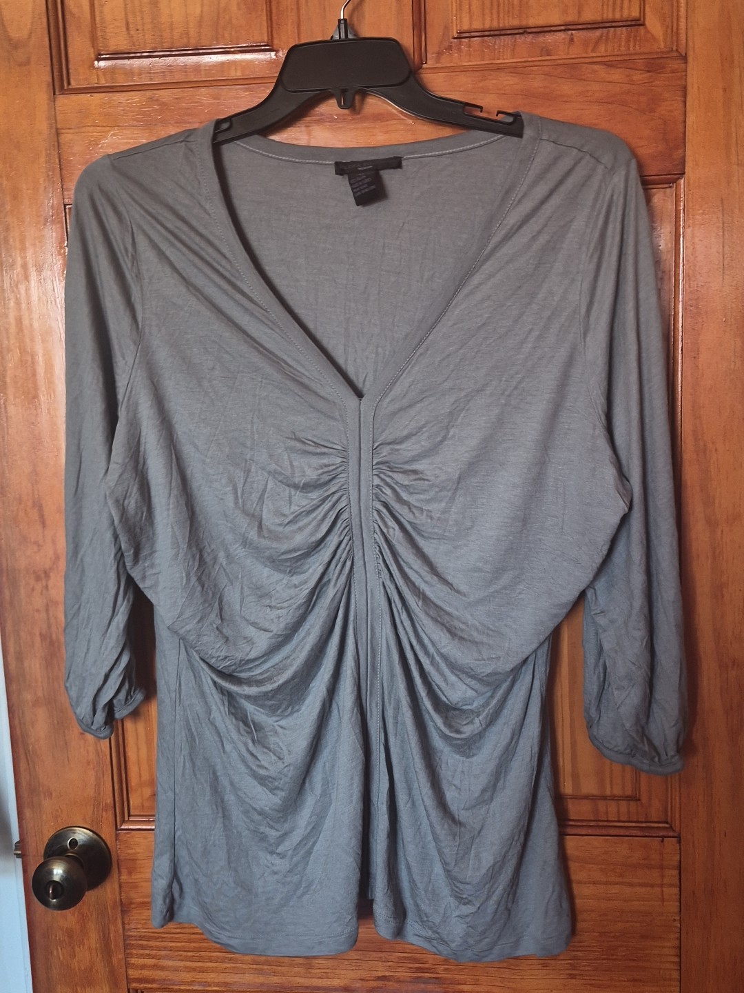 Elena Solano Woman’s Top Rayon Stretchable Gray Size 2X NWOT