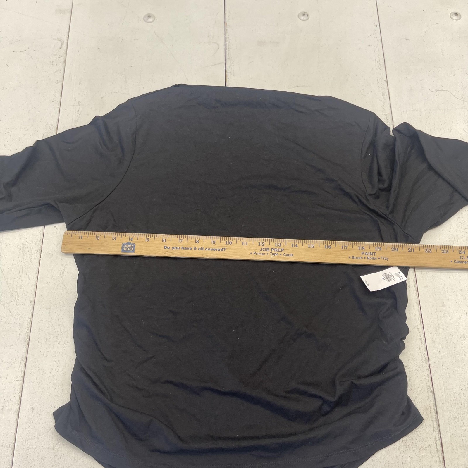 Old Navy Shirt Womens 2XL Black Long Sleeve Stretch Crewneck Tee Tagless Basic