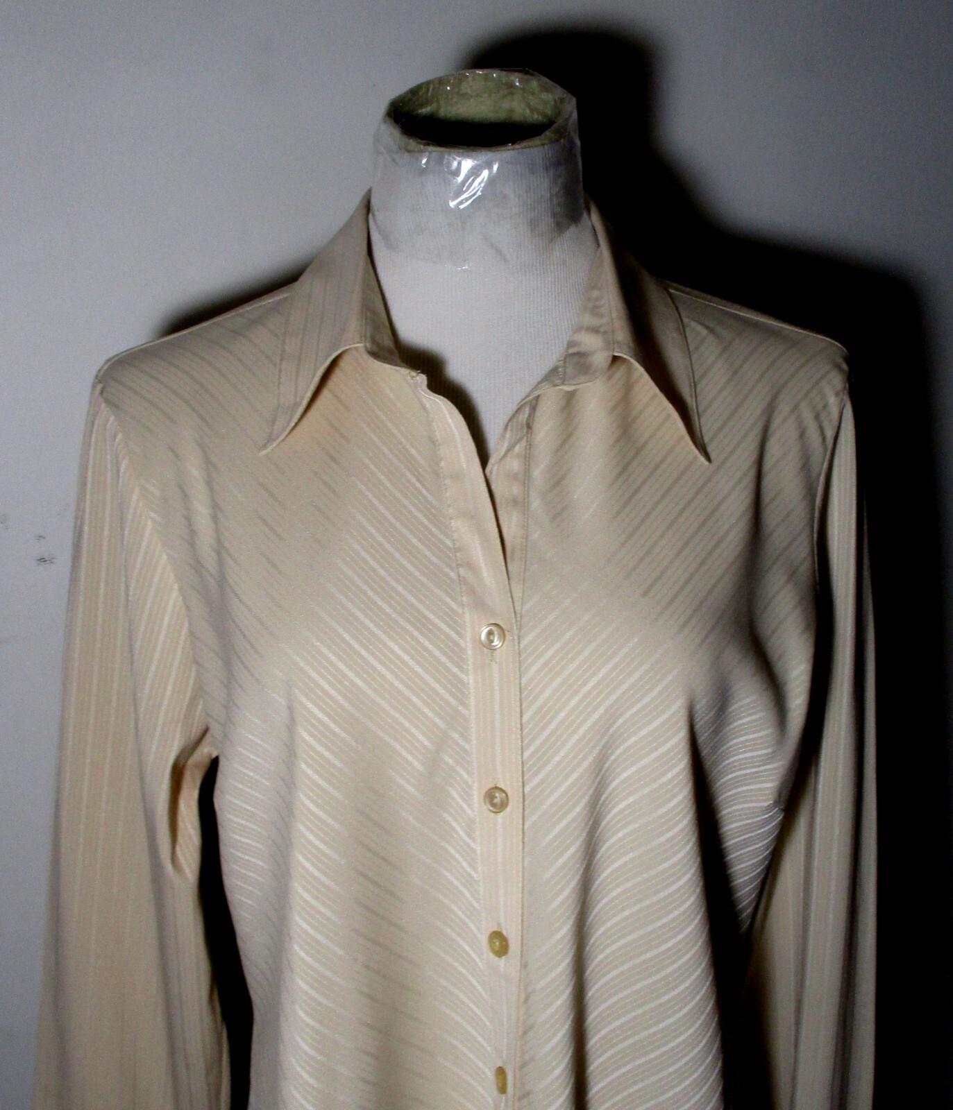 NINETY Tan Long Sleeve Blouse Women’s Size L NWT