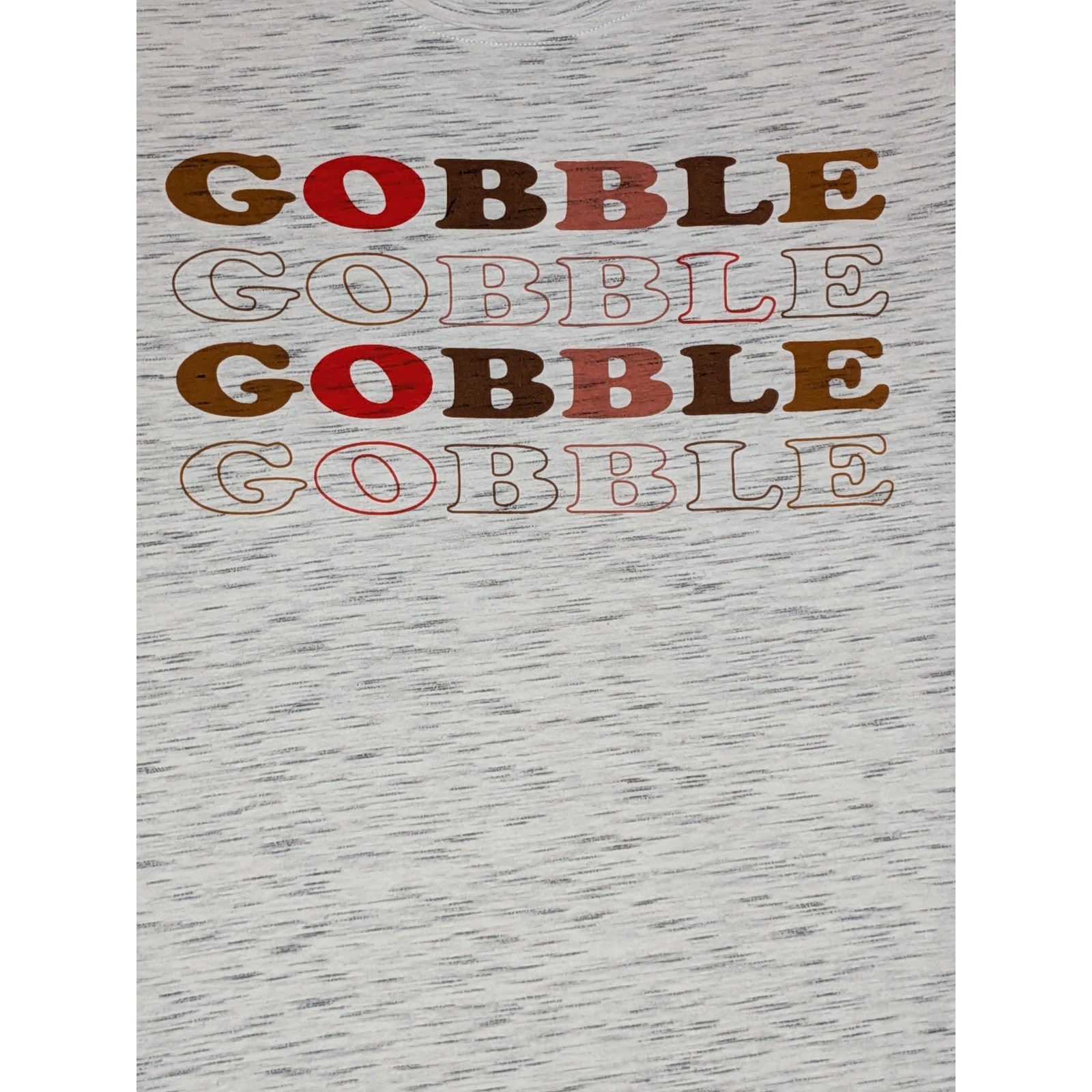 Gobble Thanksgiving TShirt S Heather Gray Short Sleeve Top Holiday Friendsgiving