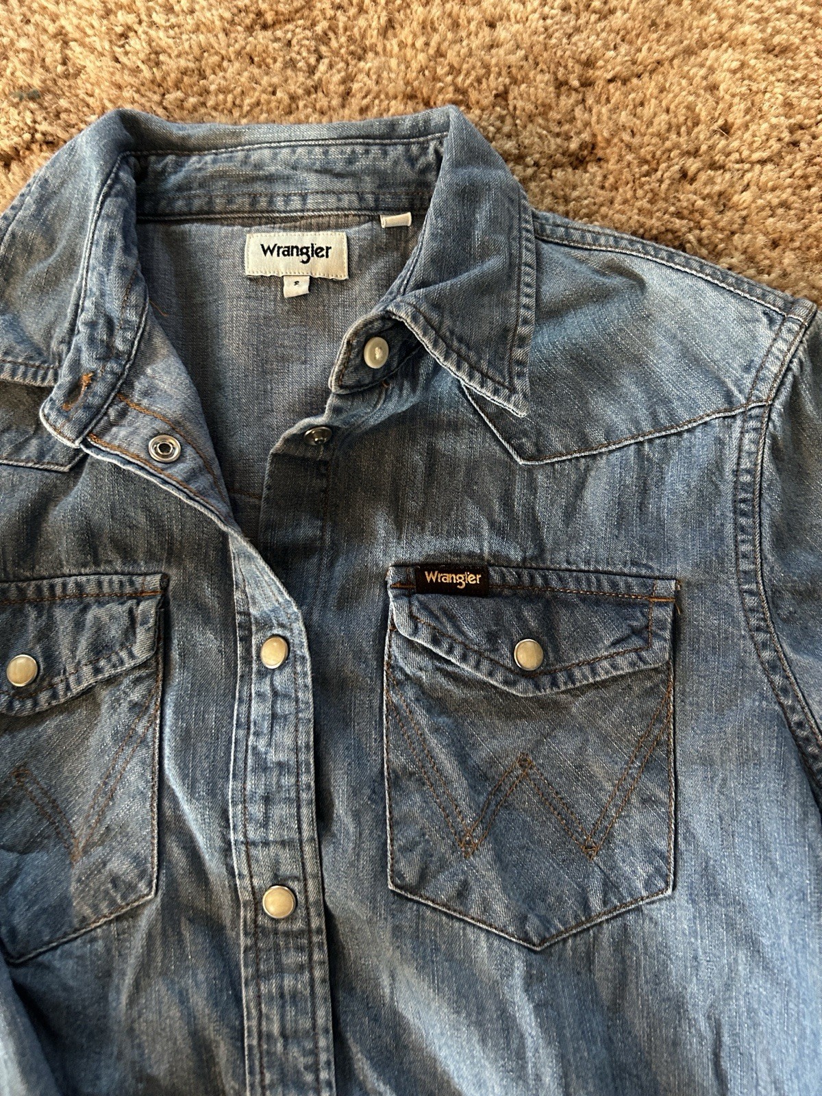Wrangler Women’s Denim Pearl Snap Shirt