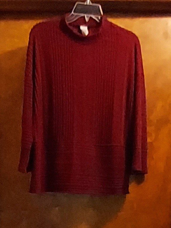 Gyft by L&B Apparel LS, Mock Neck Knit Sweater, Women’s Size L, Stretch