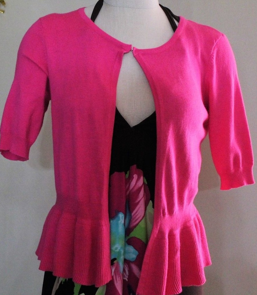 Worthington Bright Pink Short Sleeve Wrap Sz M MSRP $36 Now $19.99