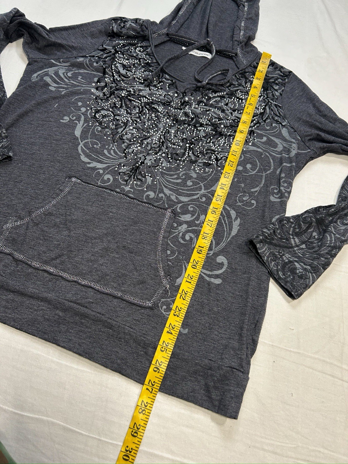 VTG Affliction/Tapout Style Y2K Gothic Tattoo Long Sleeve XL Rhinestone Imperial