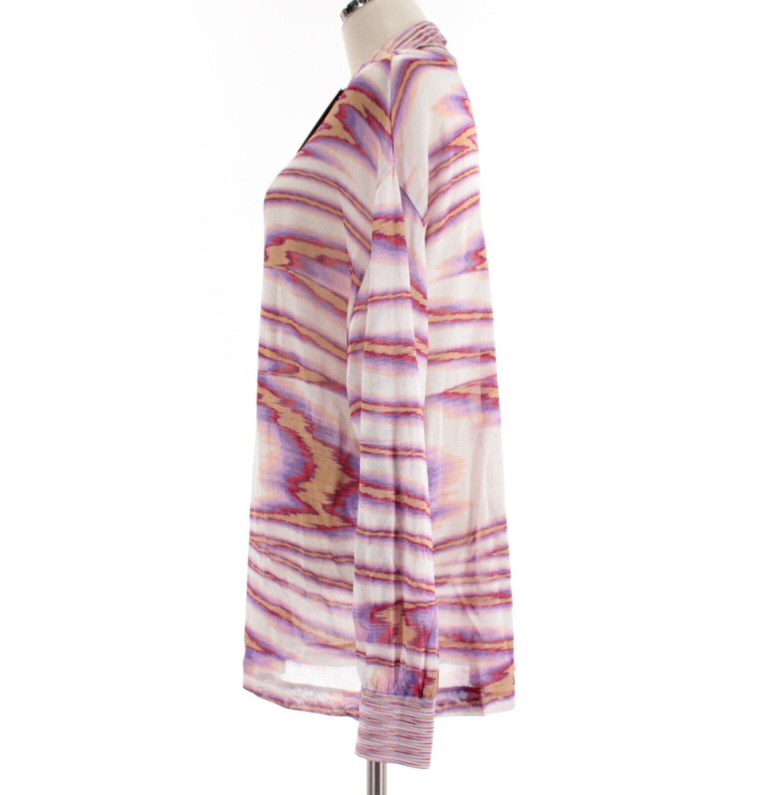 Missoni NWT Long Sleeve Sheer Button Down Top Size 46 US 10 in White/Multicolor