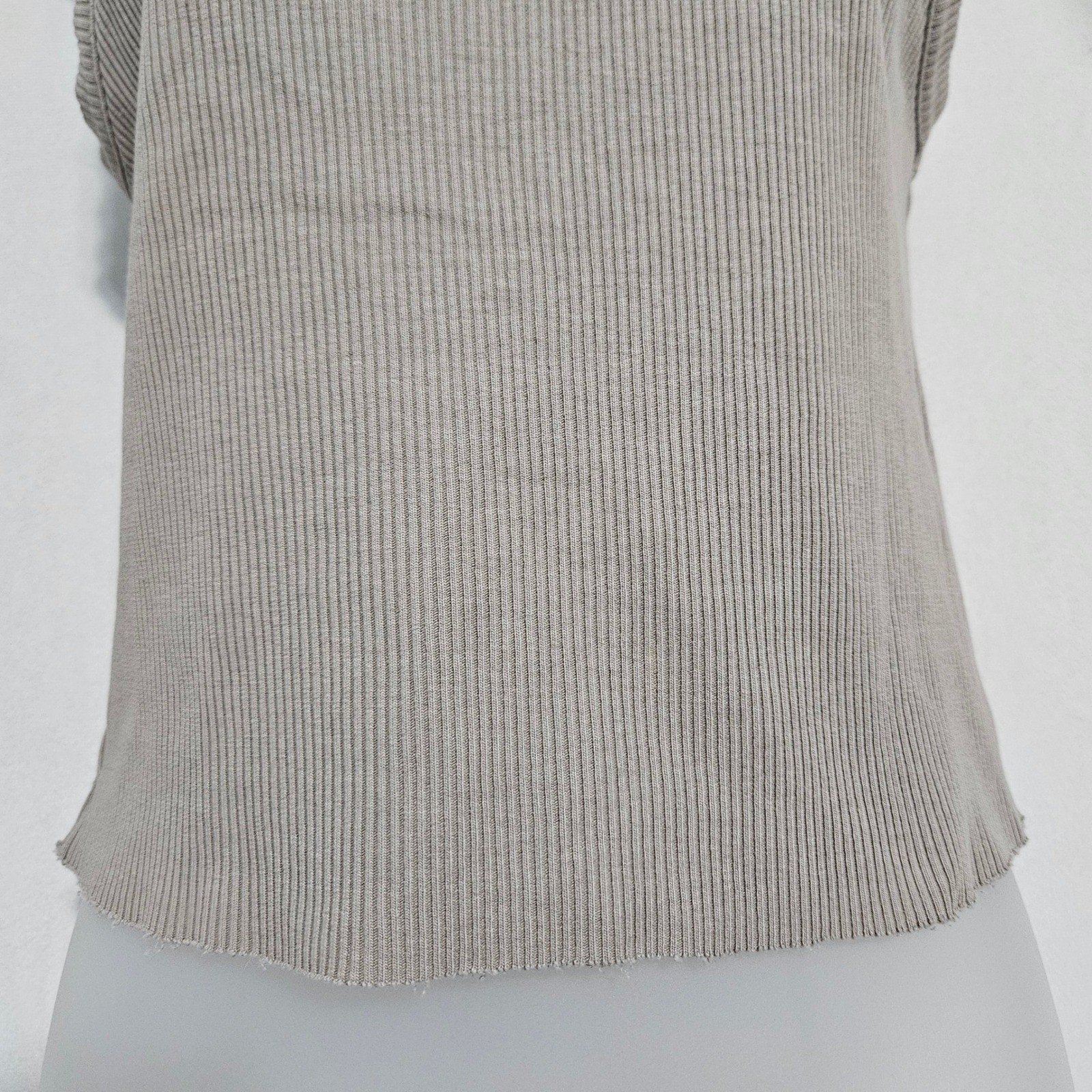 AGOLDE Poppy Tank Top Womens M Taupe Ribbed Organic Cotton Stretch Hippie Earthy