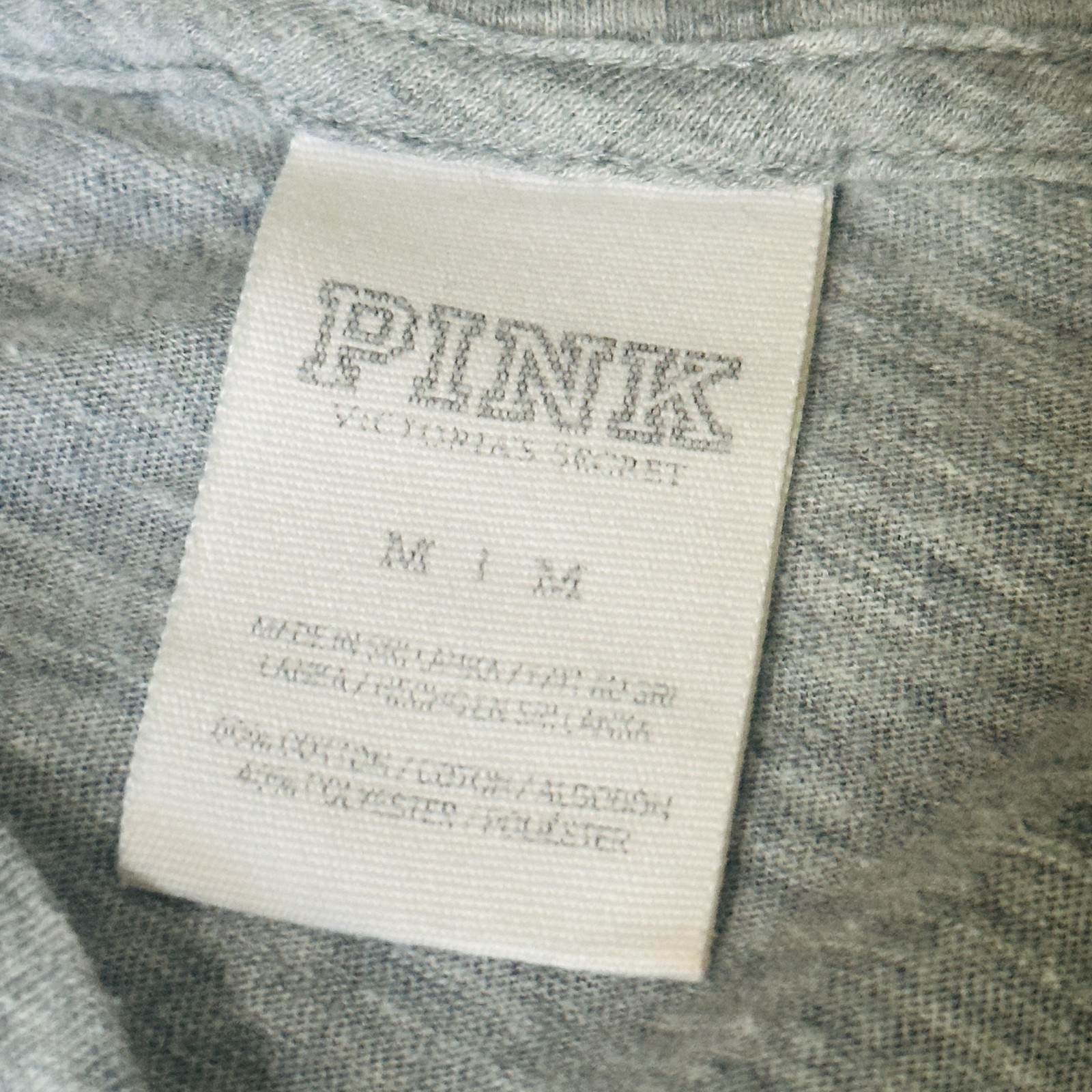 Love Pink Logo Gray T-Shirt Size Women’s Medium Short Sleeve Victoria’s Secret