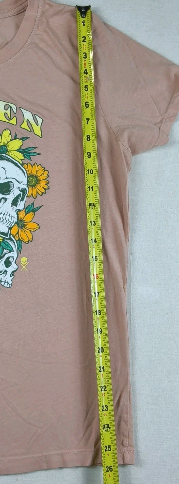 Sullen Womens XL Pink Floral Skulls Graphic Tee