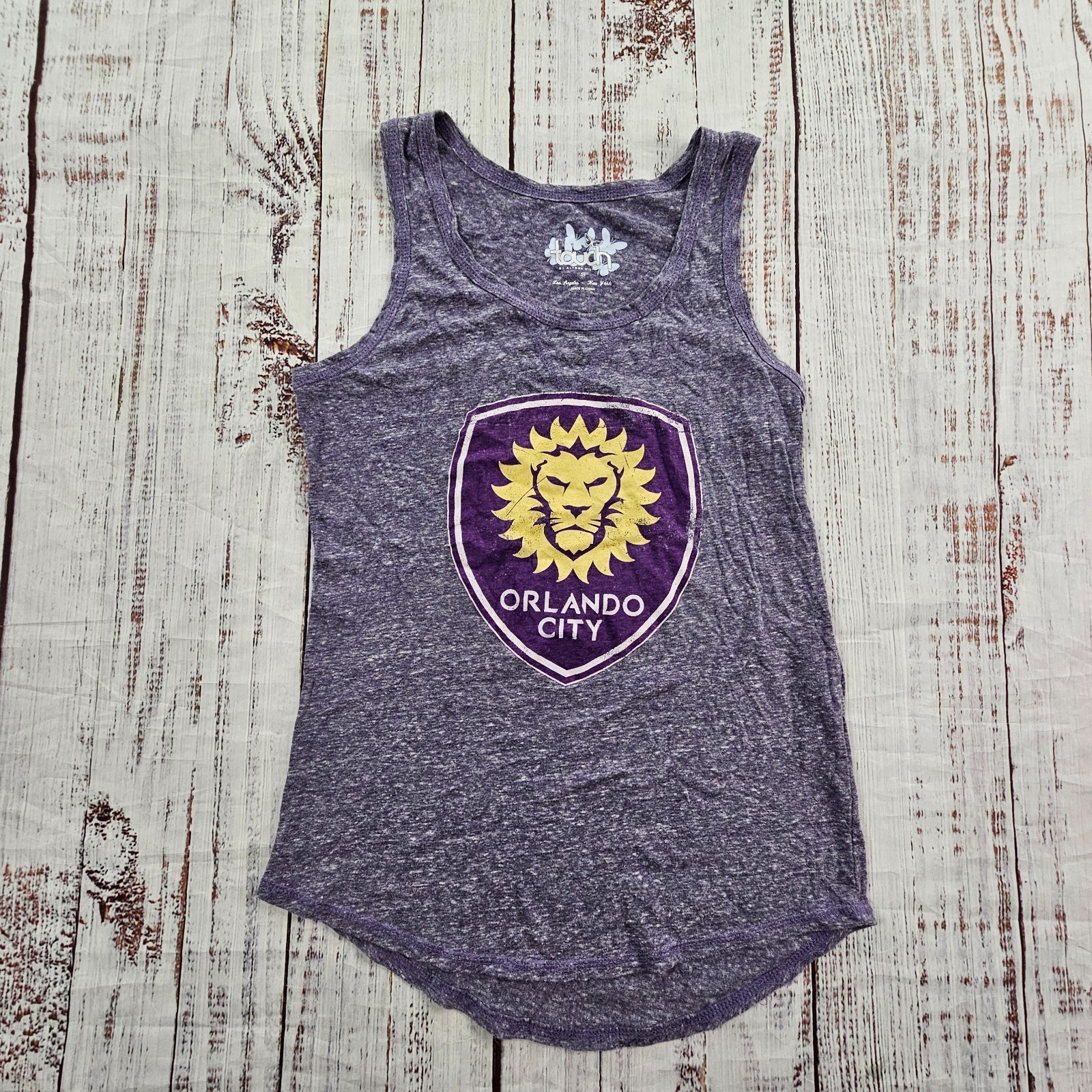 Orlando City SC Heathered Purple Sleeveless Dolphin Hem Tank Top Women’s Small