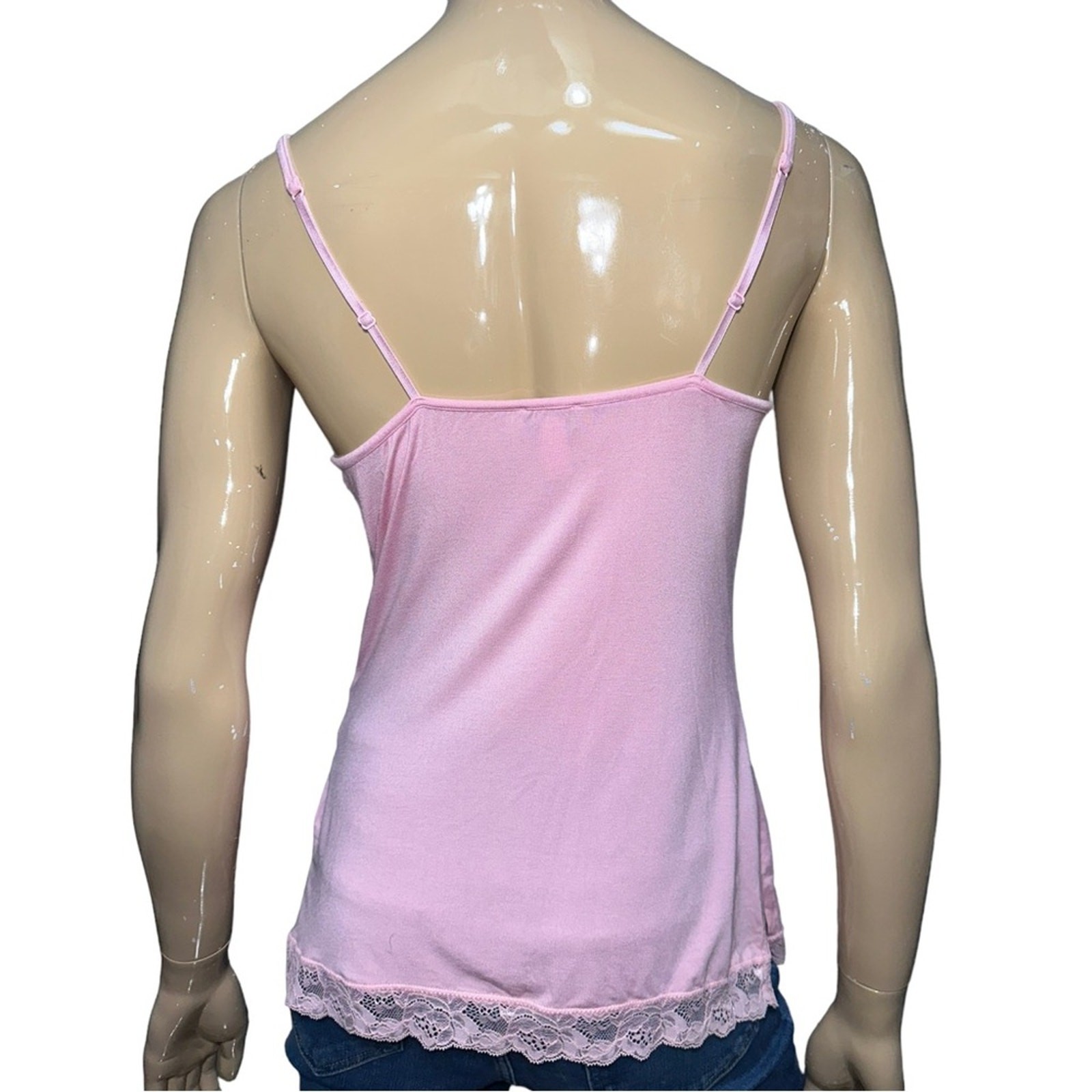 Cosabella Women’s Size S Pale Pink Lace Trimmed Adjustable Camisole Tank Top