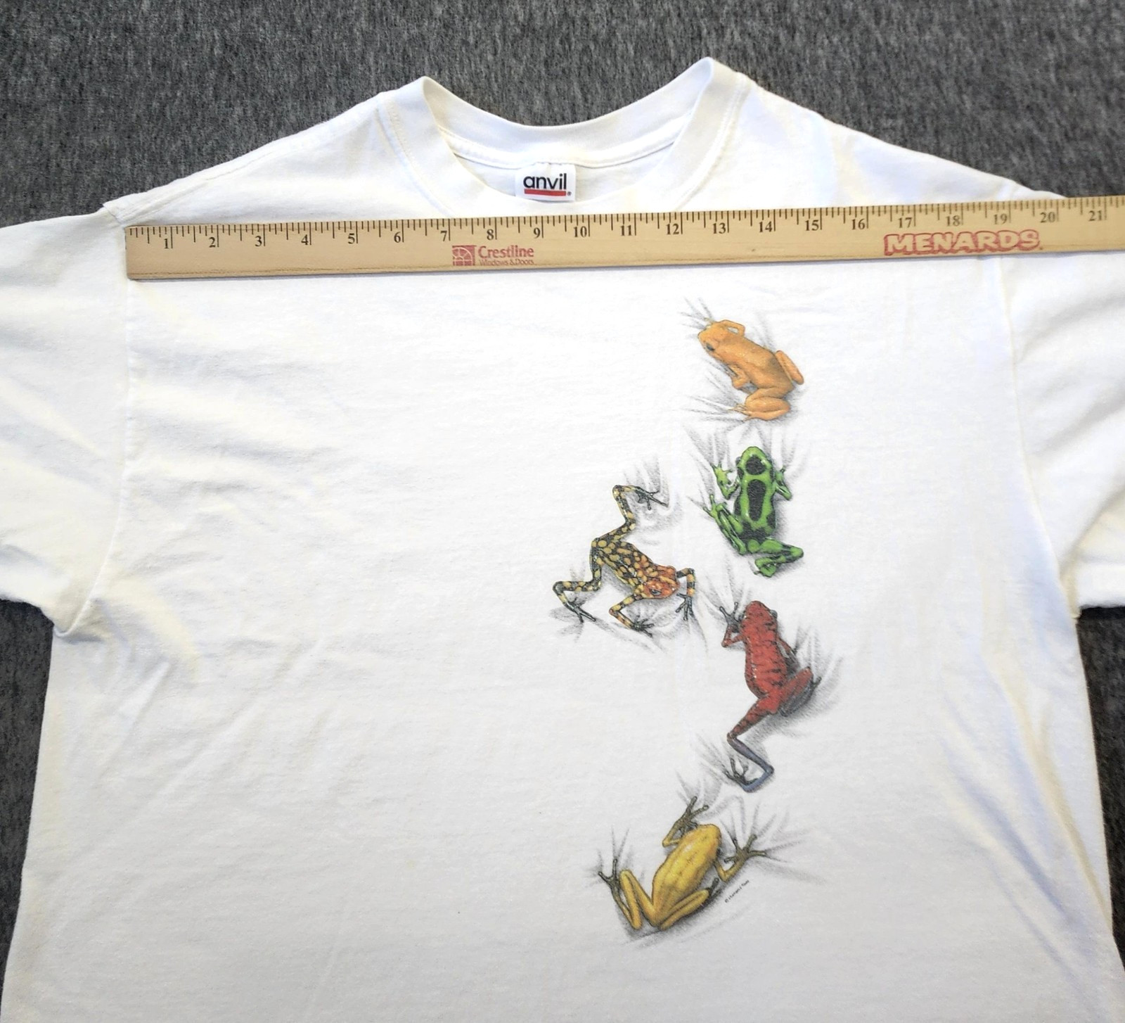 Vintage Human-i-Tees Tree Frogs Shirt Womens Large Graphic 90s Anvil Boxy Crop