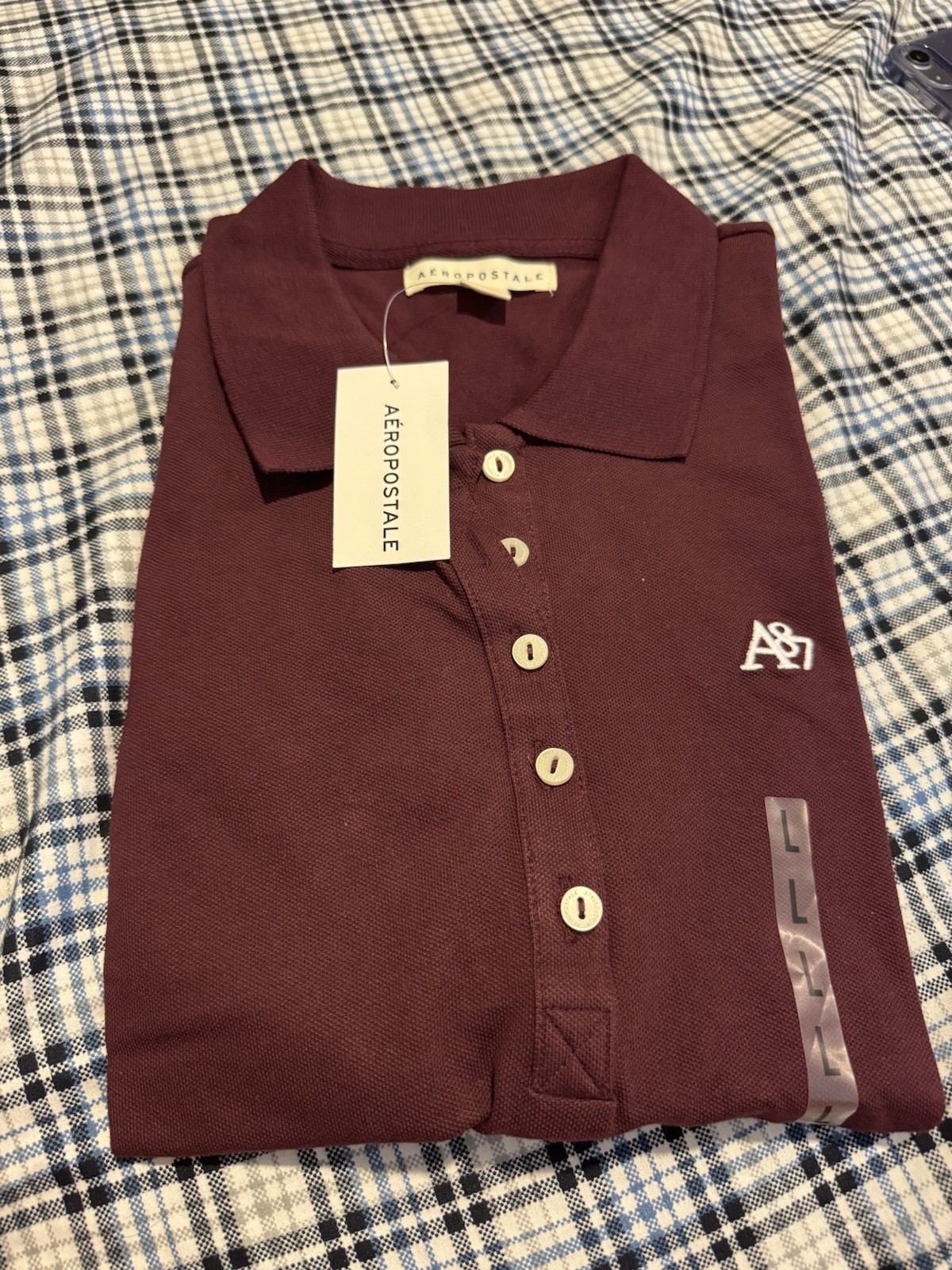 Aeropostale Women’s Aero Solid A87 Polo L Royal Plum Color