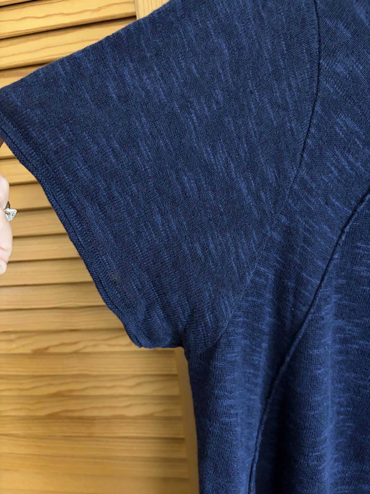 Eileen Fisher Woman Midnight Blue Linen/Cotton Scoop Neck Cap Slv Tunic Size 3X