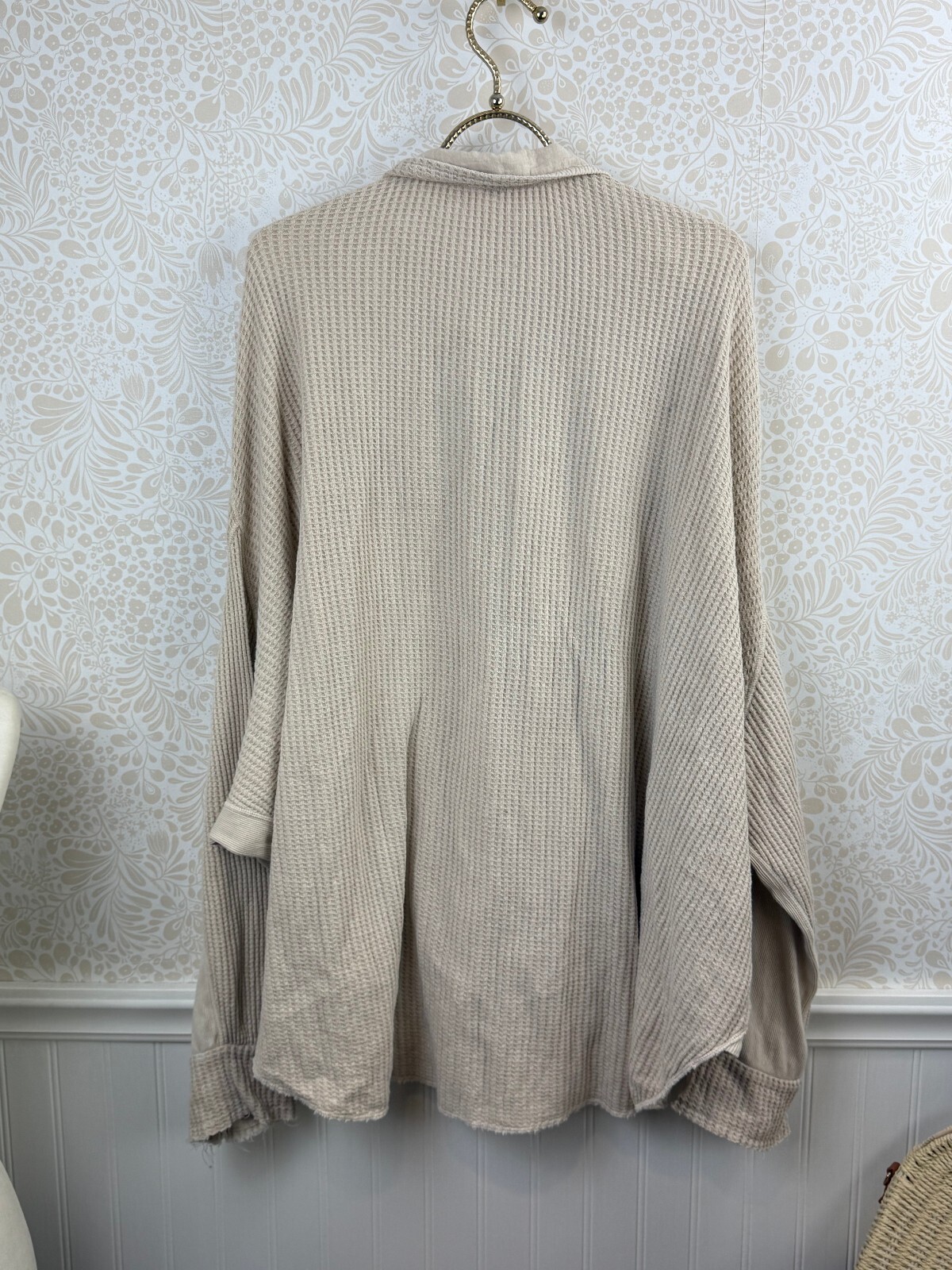 Free People One Light Tan Waffle Oversized Scout Jacket – Size – Small