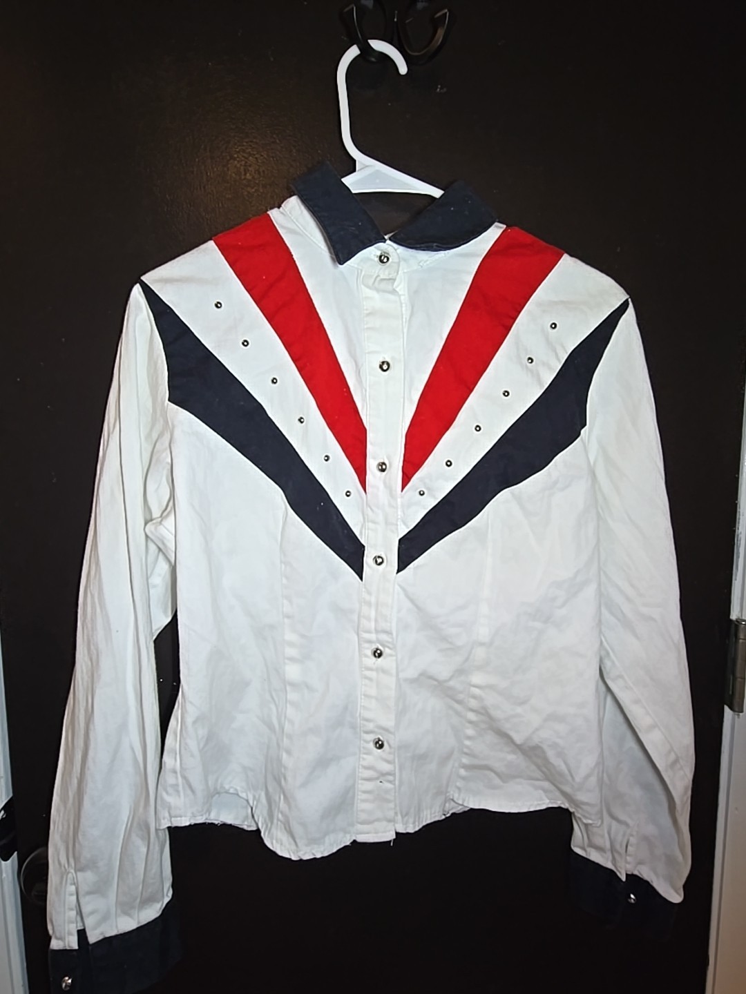 VINTAGE Banjo Western Shirt Size Medium Women’s 80s Long Sleeve FREE SHIPPING
