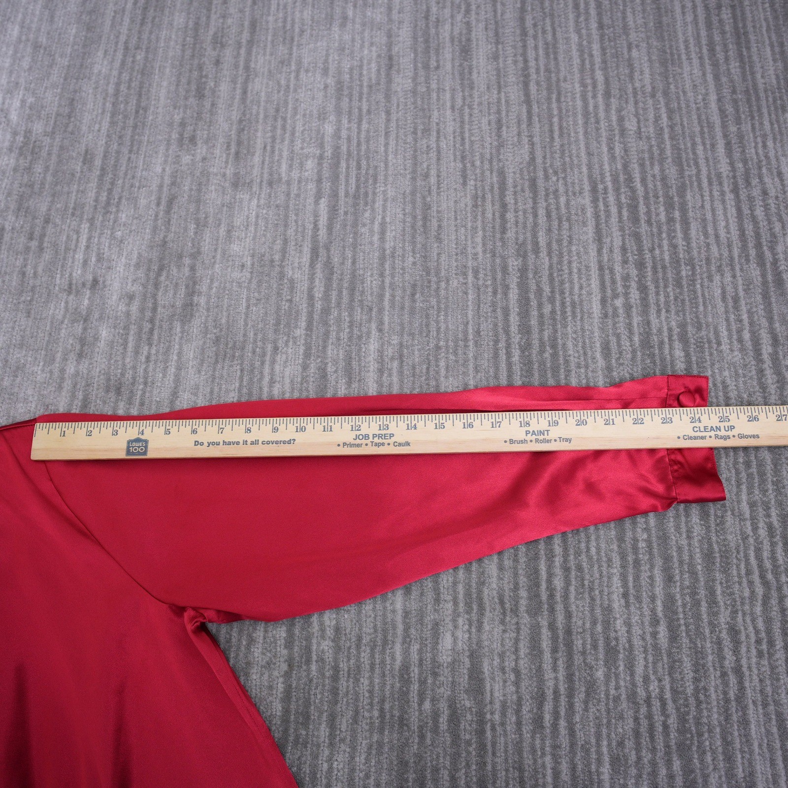 Worthington Red Satin Button Up Blouse Womens 18M Long Sleeve Notched Lapel Top
