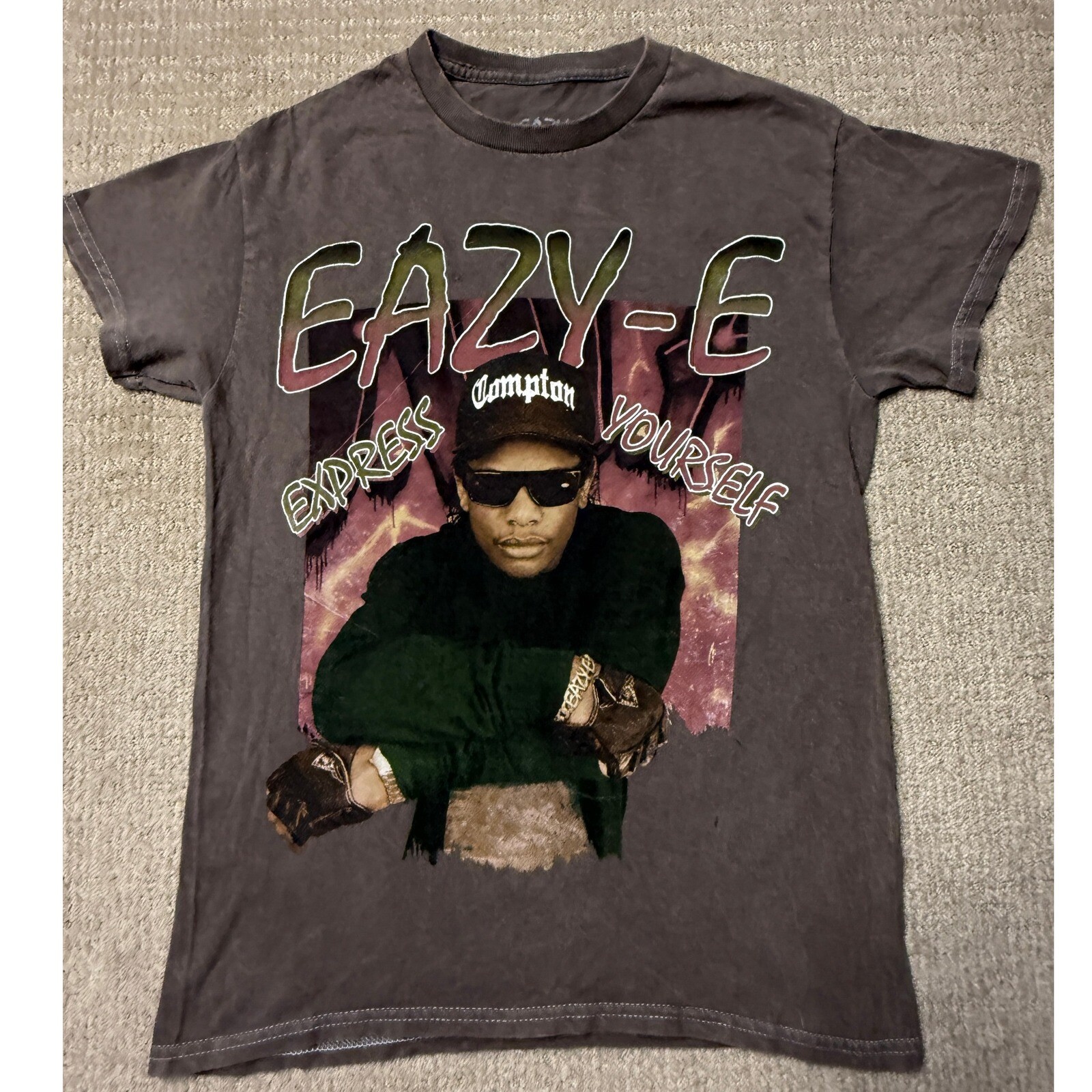 Eazy-E Graphic T-Shirt Compton Express Yourself Hip Hop Tee Small