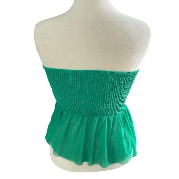 Sincerely Jules Strapless Corset Top Green Tulle Hem Coquette Balletcore Medium