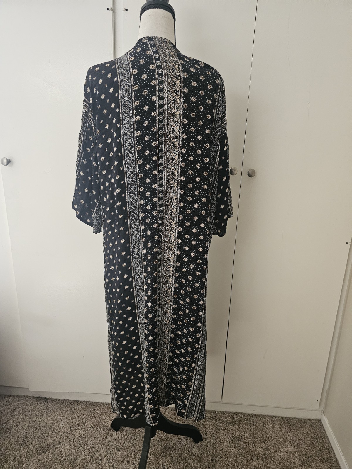 Boho Style Long Kimono Cardigan Cover Up (L)